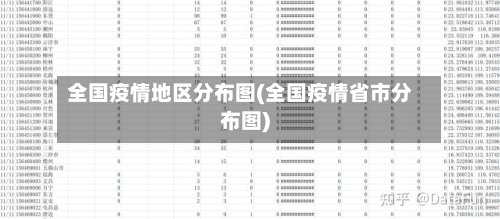 全国疫情地区分布图(全国疫情省市分布图)