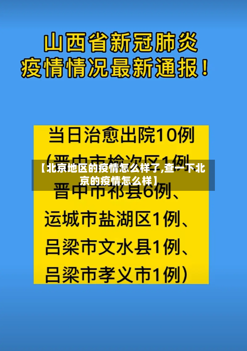 【北京地区的疫情怎么样了,查一下北京的疫情怎么样】