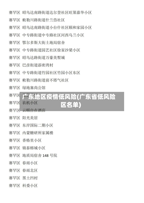 广东地区疫情低风险(广东省低风险区名单)-第2张图片