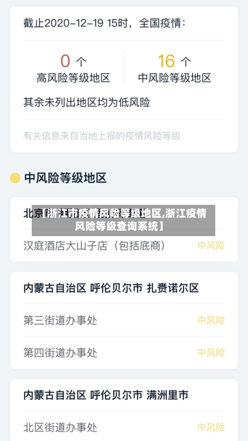 【浙江市疫情风险等级地区,浙江疫情风险等级查询系统】