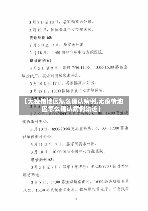 【无疫情地区怎么确认病例,无疫情地区怎么确认病例轨迹】