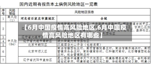 【6月中国疫情高风险地区,6月中国疫情高风险地区有哪些】