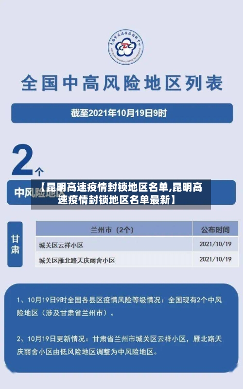 【昆明高速疫情封锁地区名单,昆明高速疫情封锁地区名单最新】-第2张图片