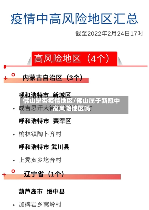 佛山是否疫情地区/佛山属于新冠中高风险地区吗