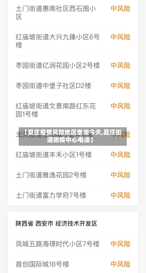 【夏庄疫情风险地区查询今天,夏庄街道防疫中心电话】