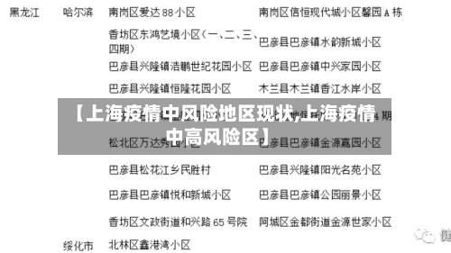 【上海疫情中风险地区现状,上海疫情中高风险区】-第2张图片