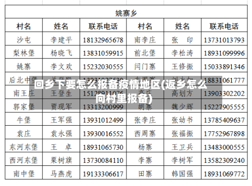 回乡下要怎么报备疫情地区(返乡怎么向村里报备)-第2张图片