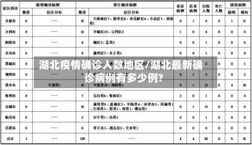 湖北疫情确诊人数地区/湖北最新确诊病例有多少例?-第2张图片