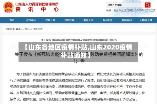 【山东各地区疫情补贴,山东2020疫情补贴通知】